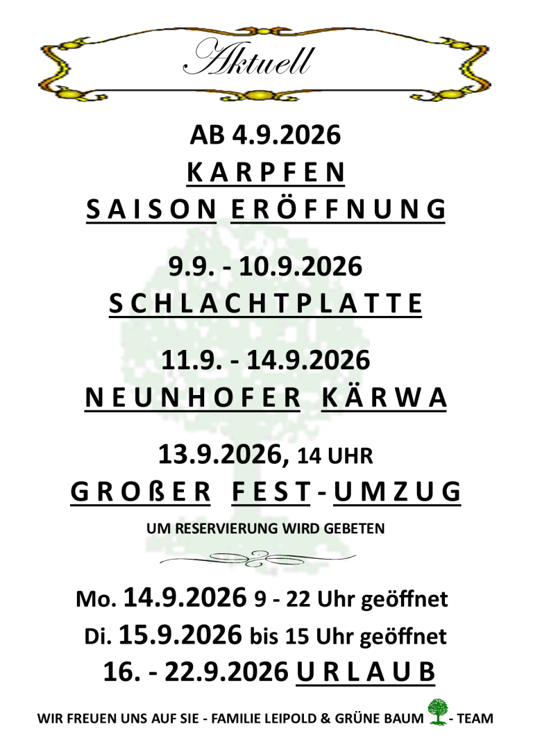 Brotzeitkarte mit verschiedenen Gerichten und Preisen